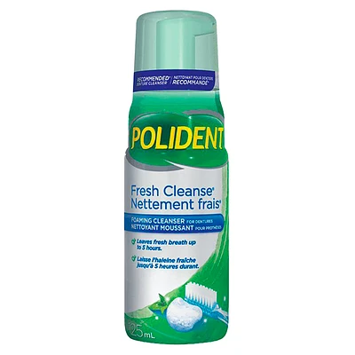 Polident Fresh Cleanse Foaming Cleanser for Dentures - 125ml