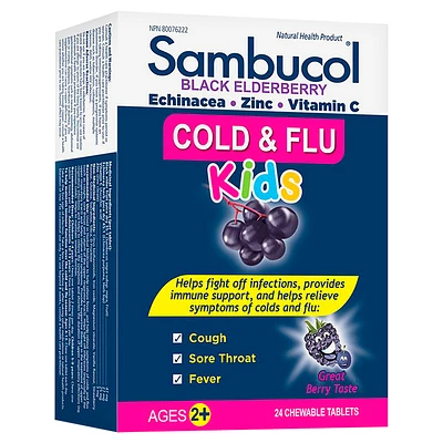 Sambucol Cold & Flu Chew Tabs - 24's