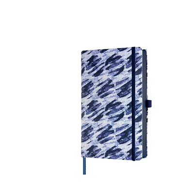 CASTELLI Shibori Notebook - 13 x 21cm - Ruled - Blue and White