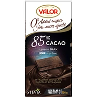 Valor 0% Sugar Added Chocolate - 85% Dark Chocolate - 100g