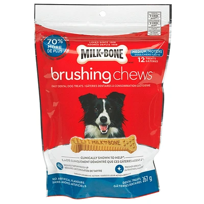 Milkbone Brushing Chew Dog Treats - Medium - 12s