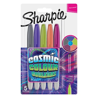 Sharpie Cosmic Colour Permanent Markers - Fine - Assorted - 5 pack