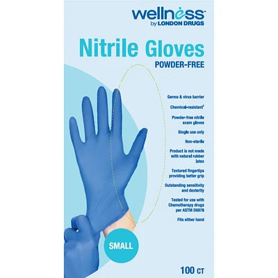 Wellness by London Drugs Nitrile Gloves - Small - 100s