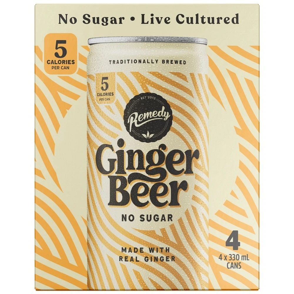 Remedy Sugar Free Ginger Beer - 4 x 330ml