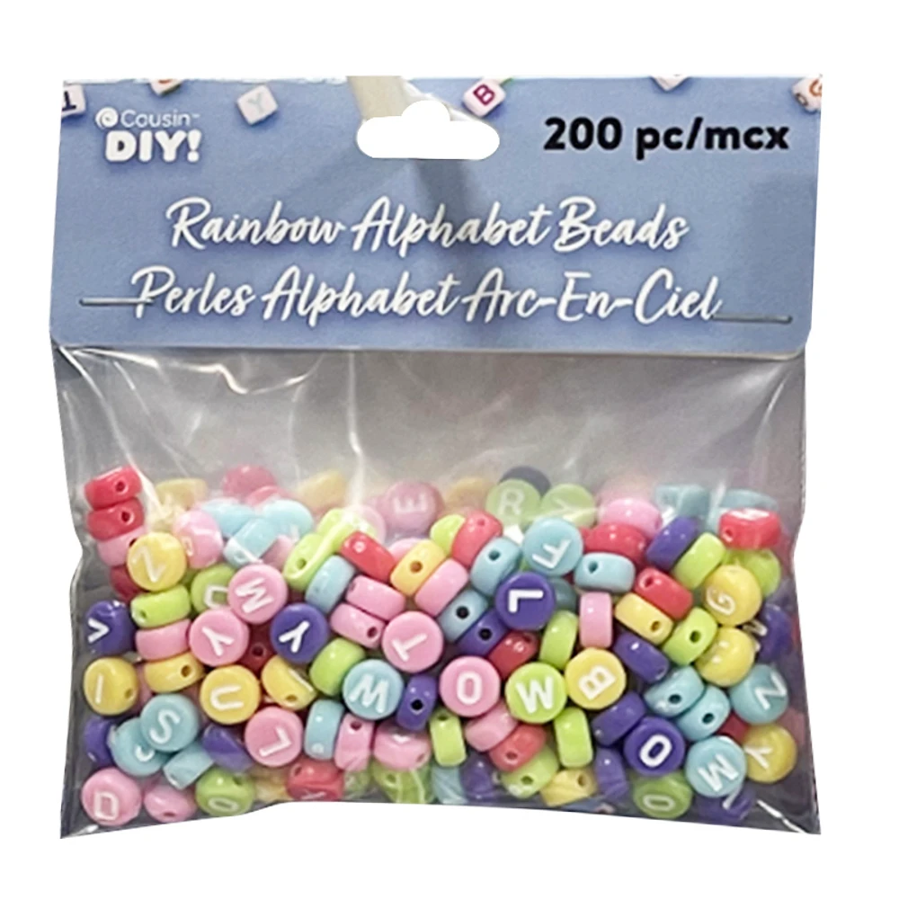 Cousin DIY! Rainbow Alphabet Beads Mix - 200 piece - 3.15 x 1.2 x 3.9 Inches