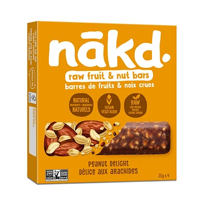 Nakd Raw Fruit & Peanut Bars - Peanut Delight - 4x35g