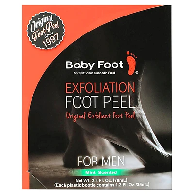 Baby Foot Original Exfoliation Foot Peel for Men - Mint Scented - 70ml