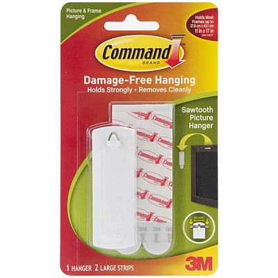 Command Sawtooth Picture Hanger with Water-Resistant Strips - 1 hook