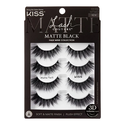 KISS Lash Couture False Lashes - Matte Black - 4 pairs