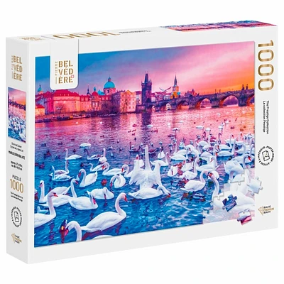 Pierre Belvedere Swans at Sunset Jigsaw Puzzle - 1000pc