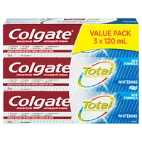 Colgate Total Whitening Toothpaste - 3 x 120ml