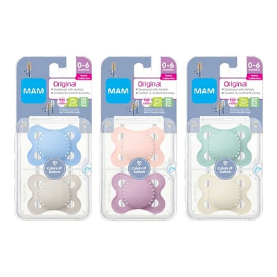MAM Baby Pacifier Set - 0 to 6 Months - Assorted - 2 piece