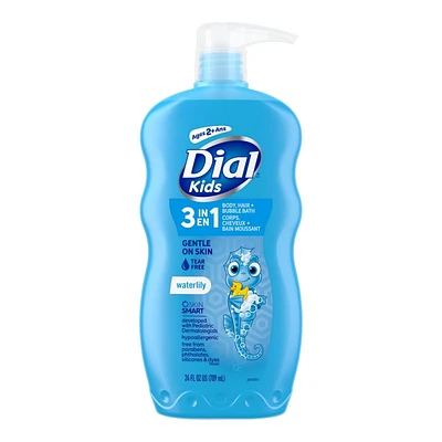 Dial Kids 3-in-1 Body, Hair and Bubble Bath - Waterlily - 709ml