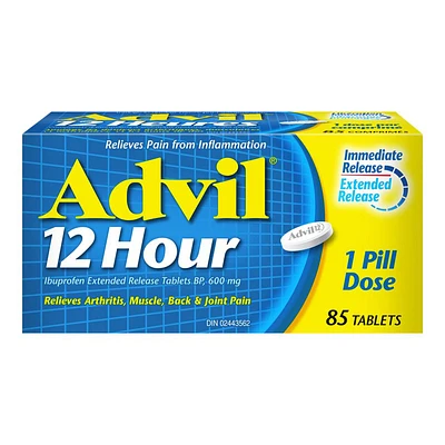 Advil 12 Hour Ibuprofen Extended Release Tablets - 600mg - 85s