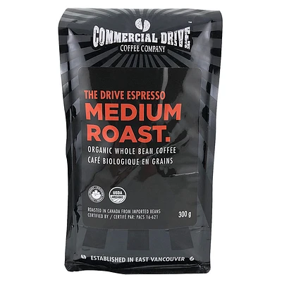 Commercial Drive Coffee - The Drive Espresso Medium Roast - Whole Bean - 300g