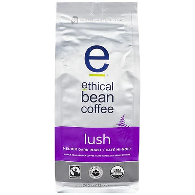 Ethical Bean Coffee - Lush Medium Dark Roast - Whole Bean