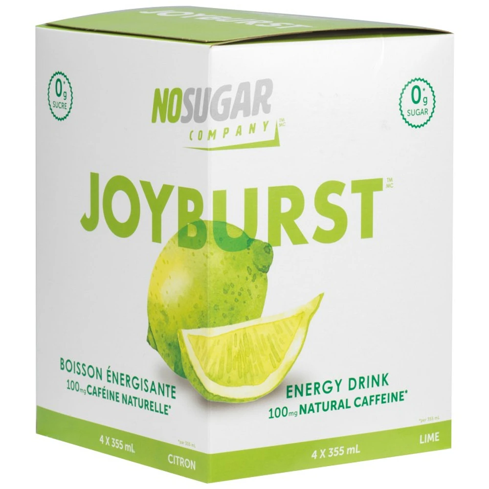 No Sugar Joyburst Lime Drink - 4x355ml