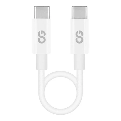 LOGiiX Sync & Charge Shortie USB-C to USB-C Cable - White - 30cm