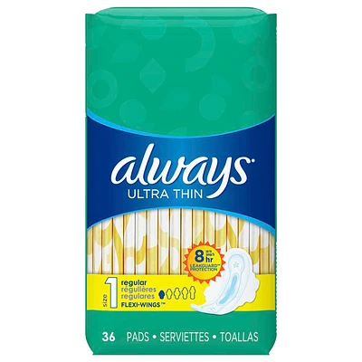 Always Ultra Thin Pads Regular - Size 1 - 36s