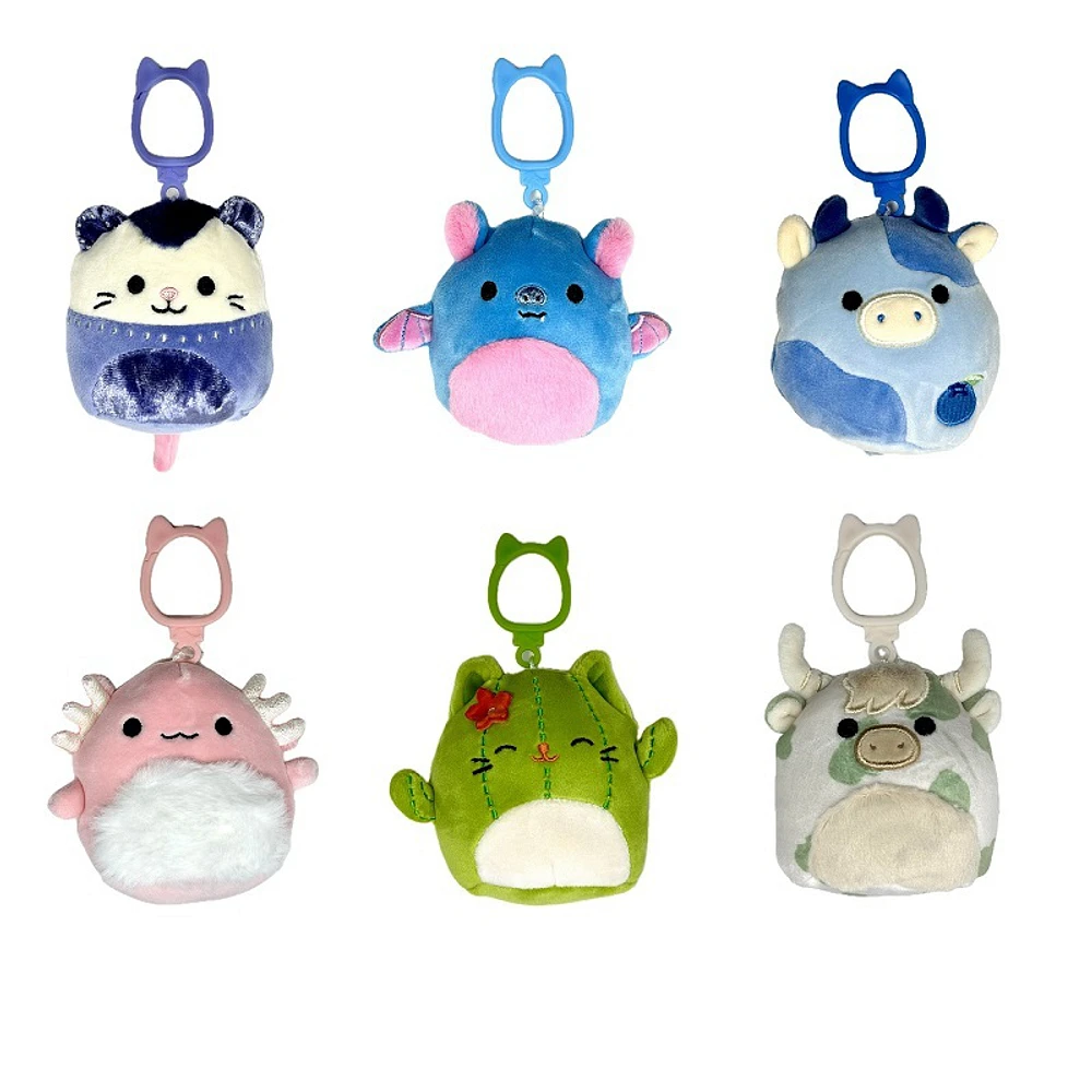 Squishmallows Clips with 6 Styles Plush Toys - Assorted A - 3.5 Inch - 4 x 3.5 x 2 Inches