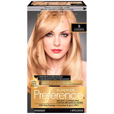 L'Oreal Superior Preference Fade-Defying Colour & Shine System - 8 Medium Blonde