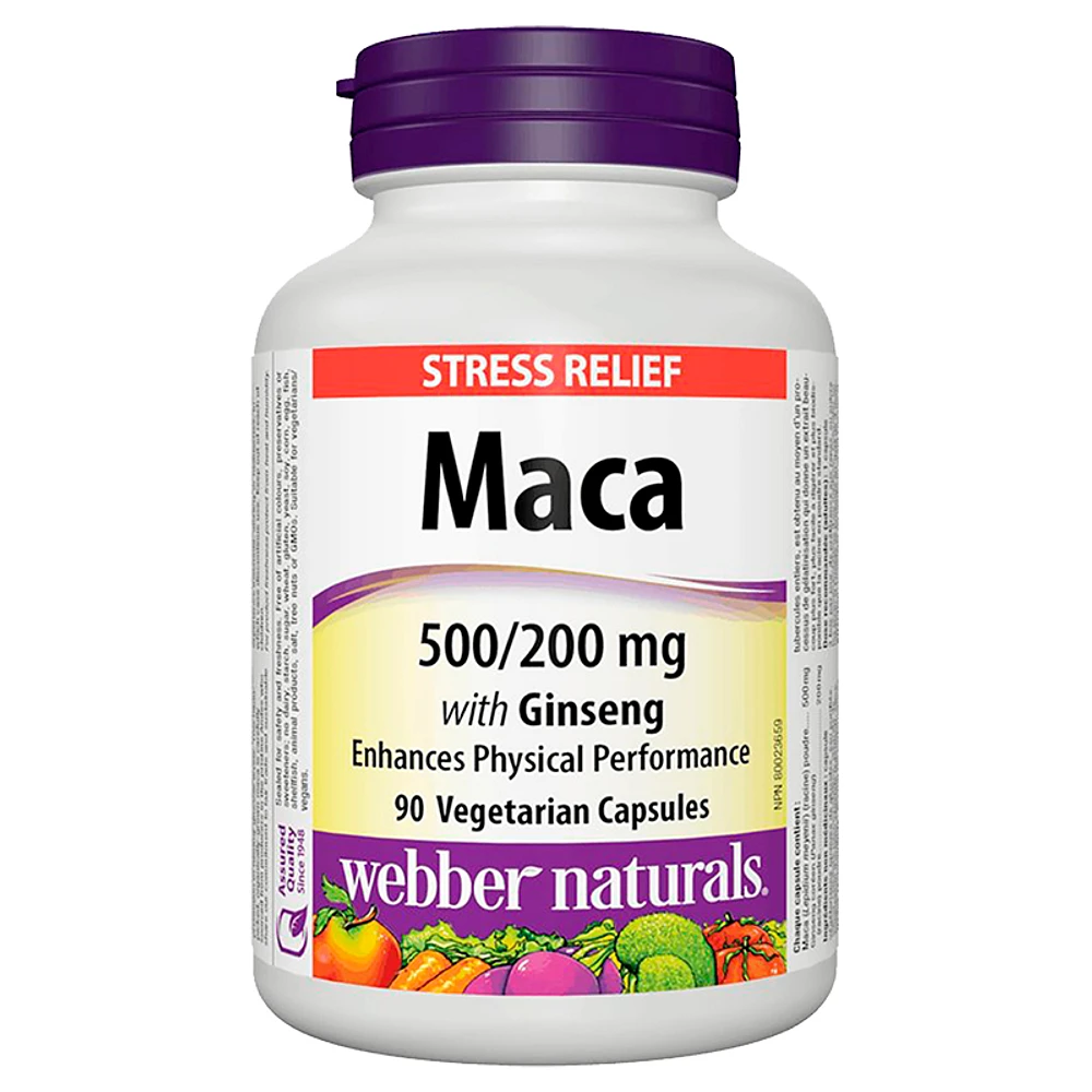 Webber Naturals Maca Energy Herbal Supplement - 500/200mg - 90s