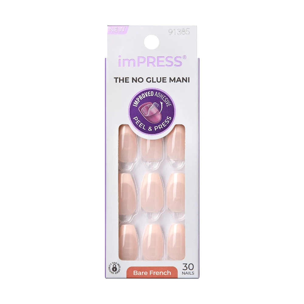 Kiss ImPRESS Peel & Press Bare French False Nails Kit