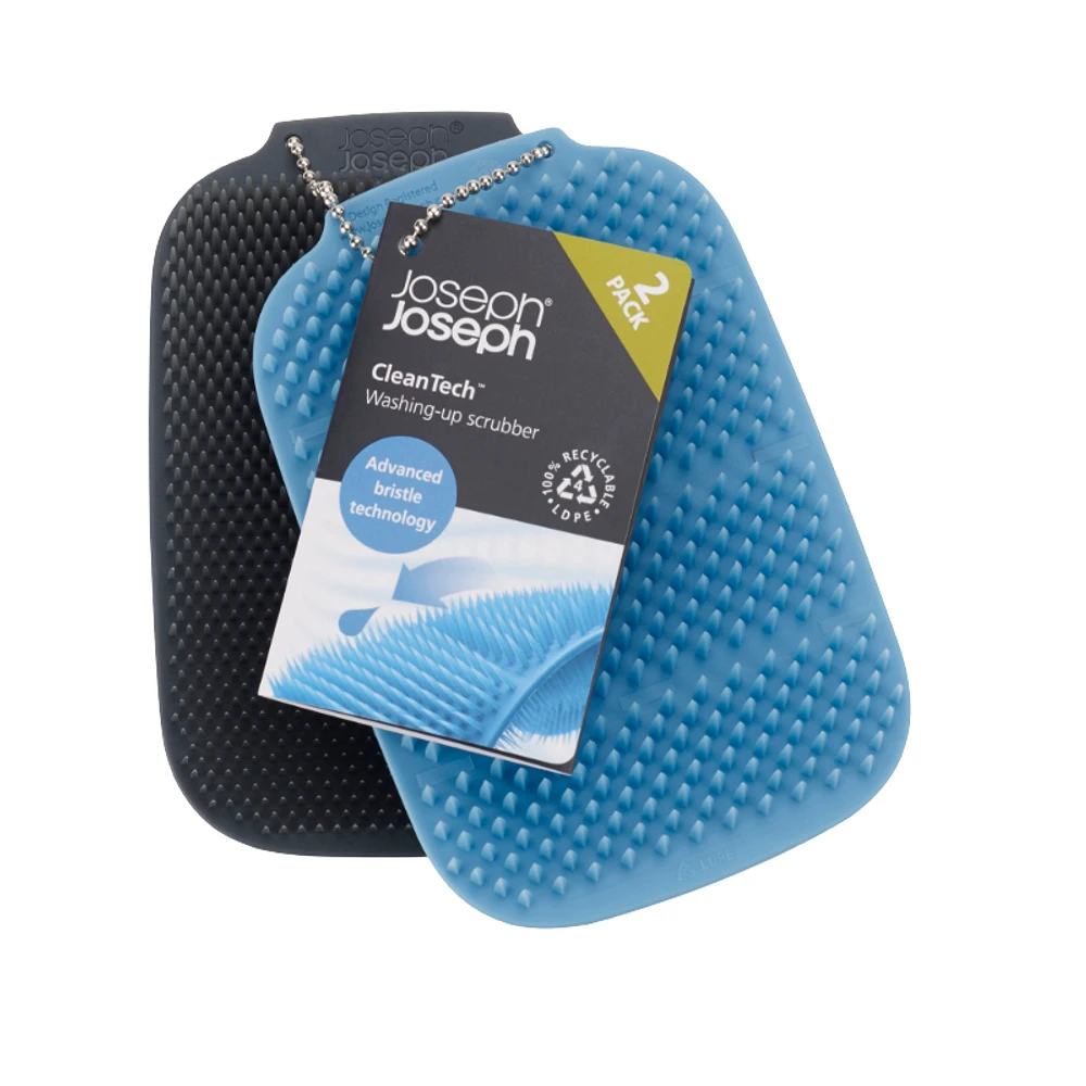 Joseph Joseph CleanTech Washing-Up Scrubber Set - Blue - 2 pack