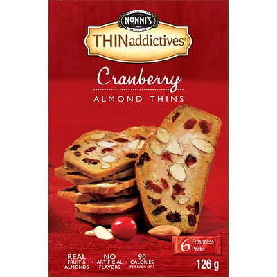 Nonni's Thinaddictives Cranberry Almond Thins - 126g