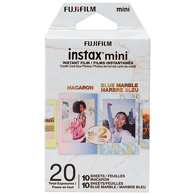 Fujifilm Instax Mini Instant Film Pack - Blue Marble/Macron - 20 Exposures - 600021569