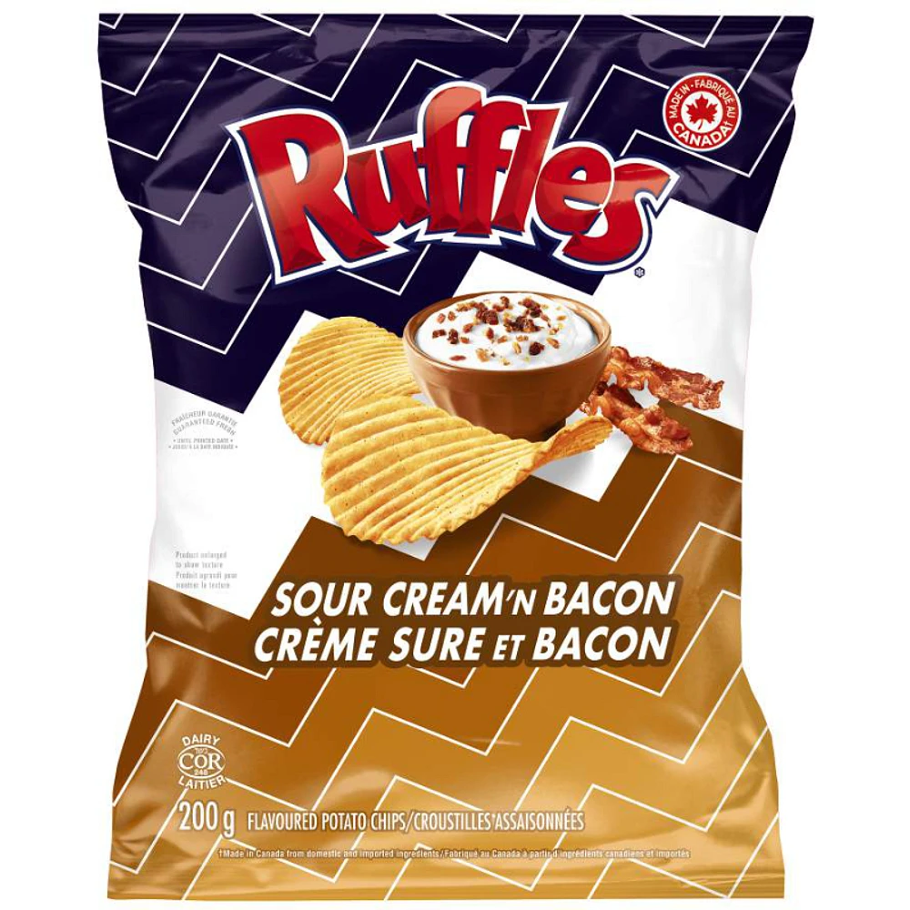 Ruffles Potato Chips - Sour Cream N Bacon - 200g