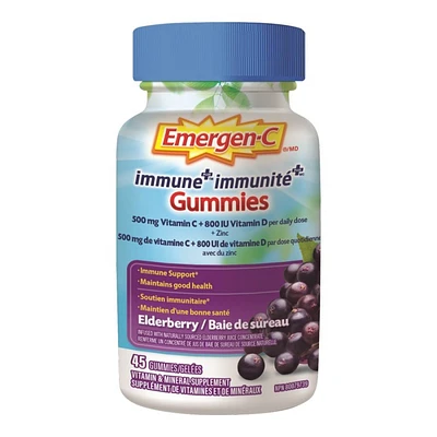 Emergen-C Immune Plus Gummies - Elderberry - 45s