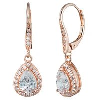 Anne Klein Pear Drop Euro Earrings - Rose Gold