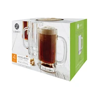 Libbey Heidelberg Glass Beer Mugs - Assorted - 4 pieces