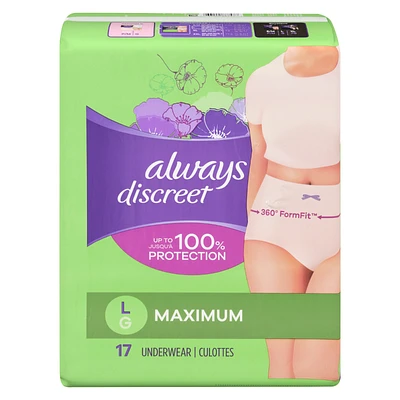 Always Discreet Underwear Maximum - Large - 17's