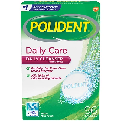 Polident Daily Care Tablets - 96s