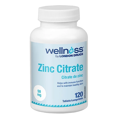 Wellness by London Drugs Zinc Citrate - 50mg - 120s