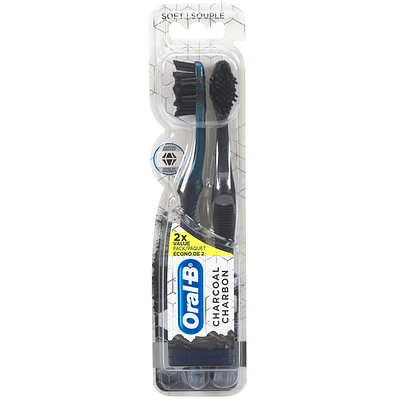 Oral-B Charcoal Whitening Therapy Toothbrush - Soft - 2 Pack