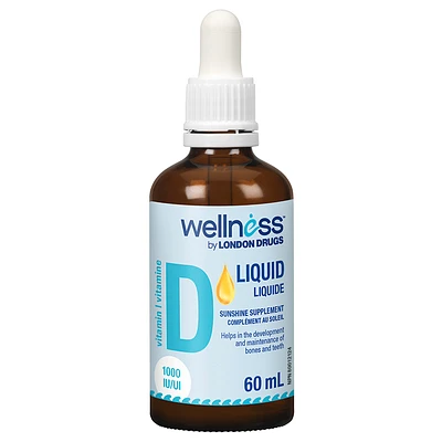 Wellness by London Drugs Liquid Vitamin D Drops - 1000 IU - 60ml