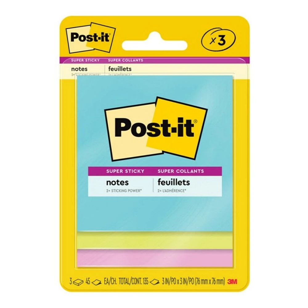 Post-it Super Sticky Supernova Neons Collection Notes - 3 x 45 sheets