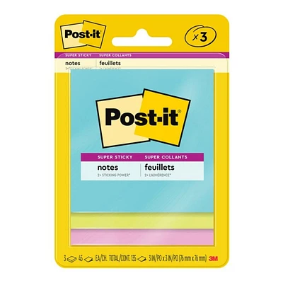 Post-it Super Sticky Supernova Neons Collection Notes - 3 x 45 sheets