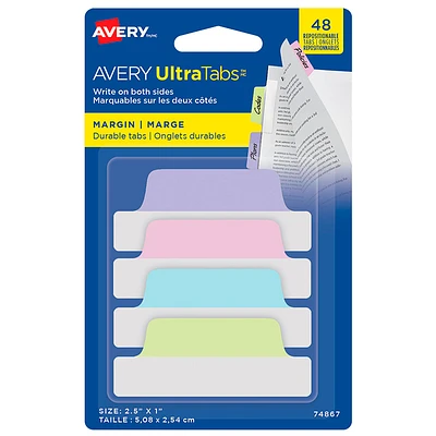 Avery UltraTabs Margin Tabs - Pastels - 48s