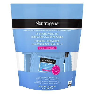 Neutrogena All-in-One Make-up Removing Cleansing Wipes Singles - 20s