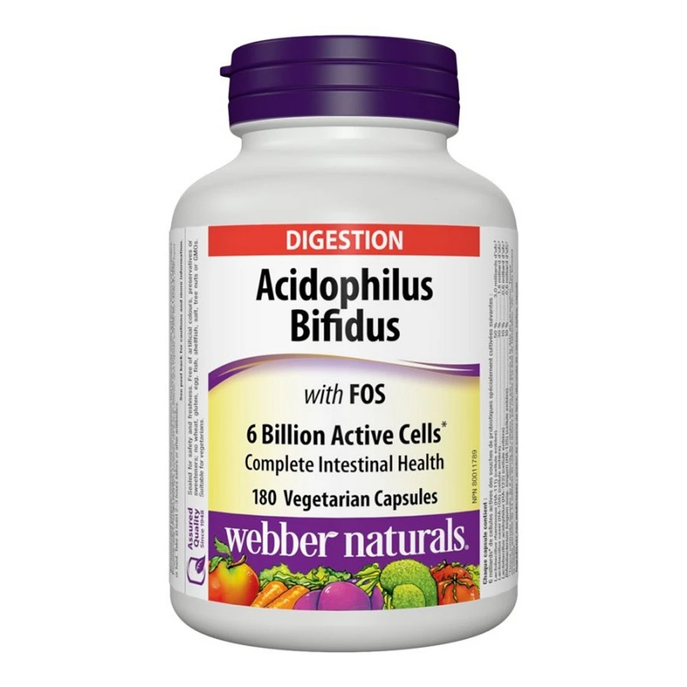 Webber Naturals Probiotic Acidophilus with Bifidus & FOS - 180s