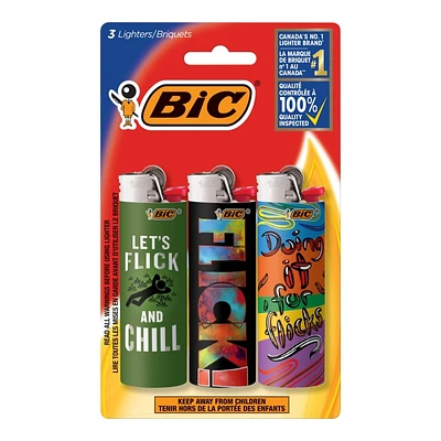 BIC Flick Your BIC Lighters - Assorted - 3's