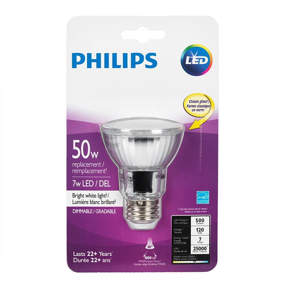 Philips LED Par20 Light Bulb - Bright White - 50w