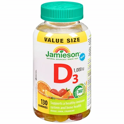 Jamieson Vitamin D3 1,000 IU Gummies - 130's