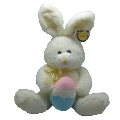 Details Easter Bunny Holding Egg Plush Toy - Assorted - 33cm