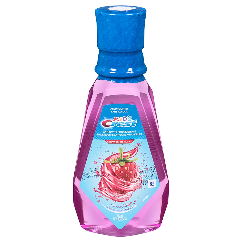 Crest Kid's Anti-Cavity Fluoride Rinse - Strawberry Rush - 500ml