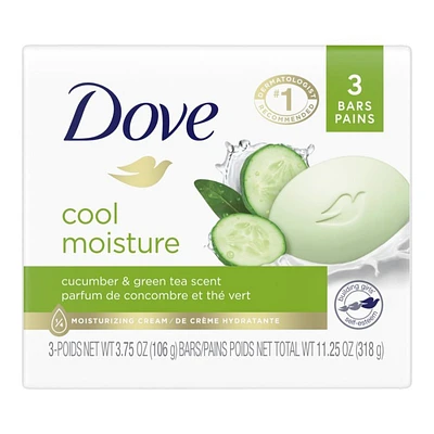 Dove Go Fresh Beauty Bar - Cool Moisture - 3 x 106g